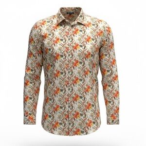 Cremieux Tropical Bird & Floral Button-Down Shirt – Men’s XXL